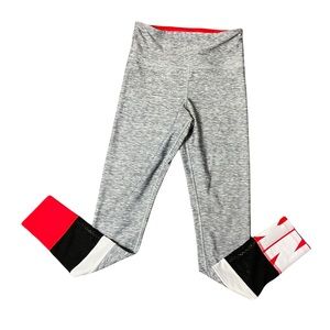 PINK Victoria's Secret Ultimate Leggings Size S Gray, Red, Black Mesh Detail 🔥